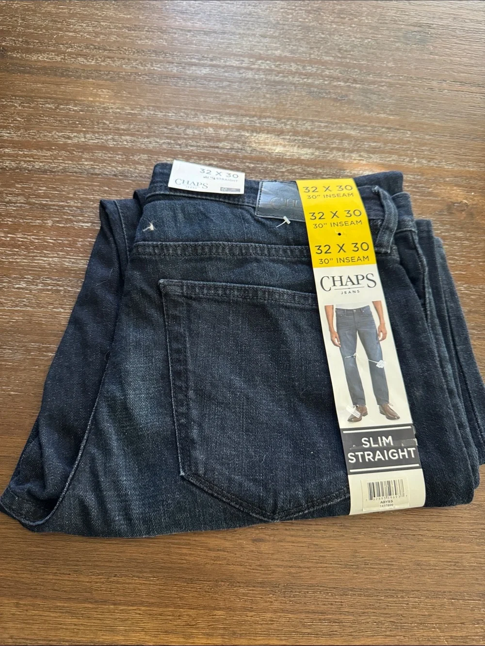 Chaps Slim Straight Men's Jeans — Dark Indigo Size 32X30